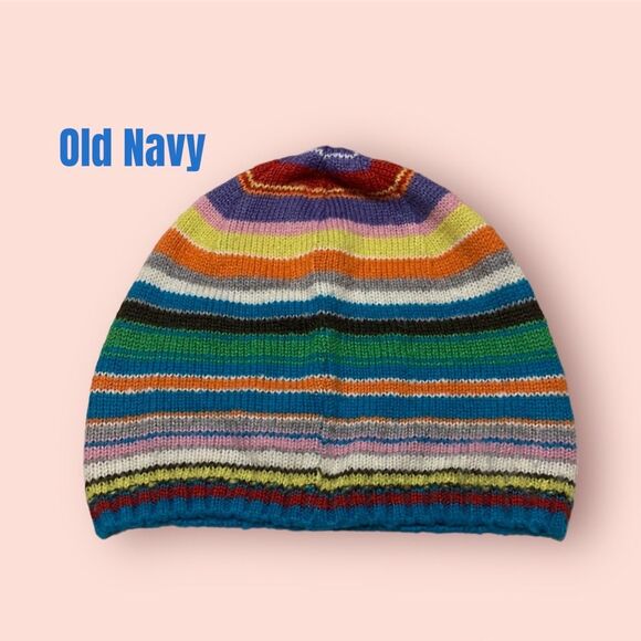 OLD NAVY | Unisex Kids KNIT BEANIE Striped Winter Hat - Picture 1 of 2